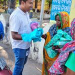 Distribution of blankets and clothes