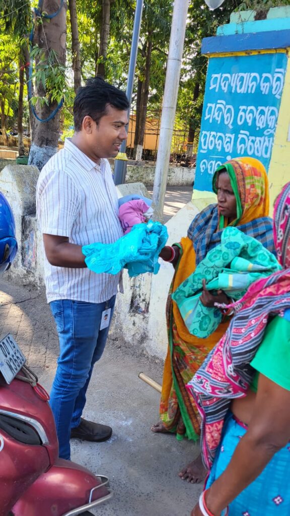 Distribution of blankets and clothes